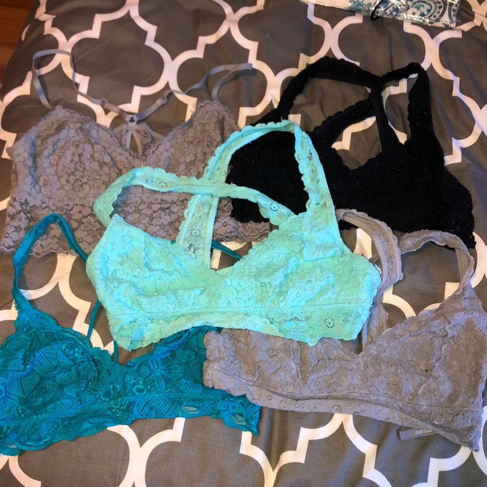 Set of 5 aerie size M bralettes